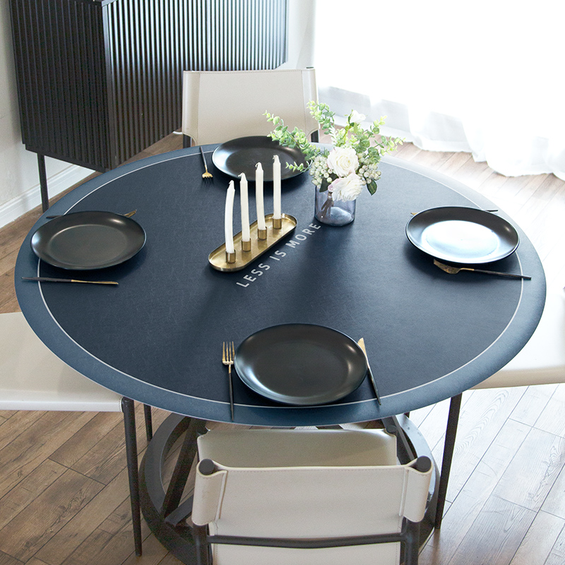 (PVC leather) minimalist modern light lavish round table mat waterproof anti-oil and burn-free round table mat