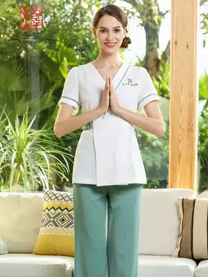 Summer new beauty salon hairdresser SPA foot bath technician work clothes female temperament health Hall club work set
