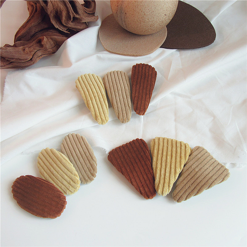 T French girl Korean wild velvet stripe hair clip BB simple style travel hair hair bangs clip edge clip hair accessories