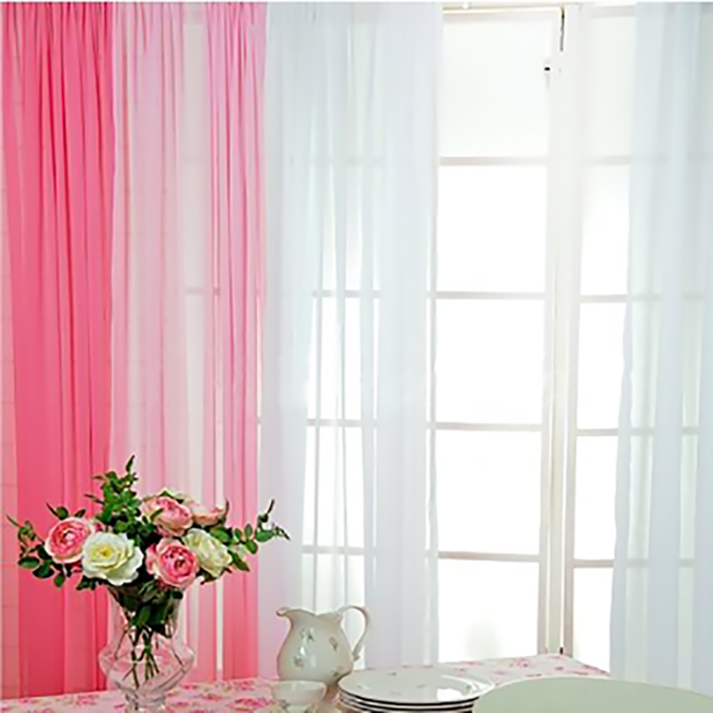 Finished curtain window gauze curtain balcony gauze non-shading cloth white partition white gauze pink solid color light-transmitting impermeable