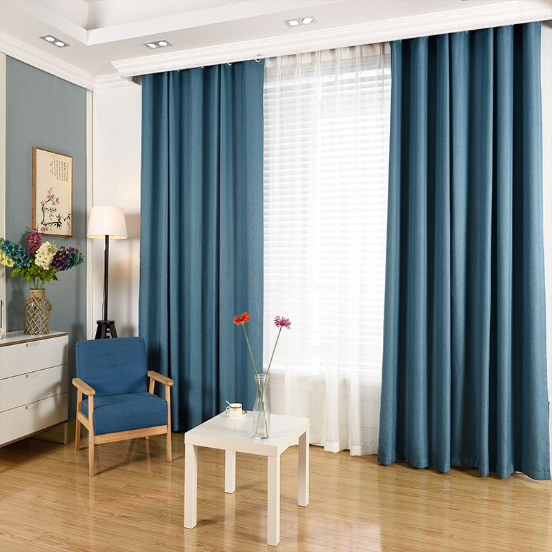 Curtain Finished Linen Minimalist Modern Floor Window Bedroom Living Room Shade Full Shading Pure Color Nordic Modern Brief