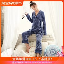 BELLYWEAR pregnant women pajamas winter postpartum breastfeeding clothes fashion thickened warm home moonwear two sets