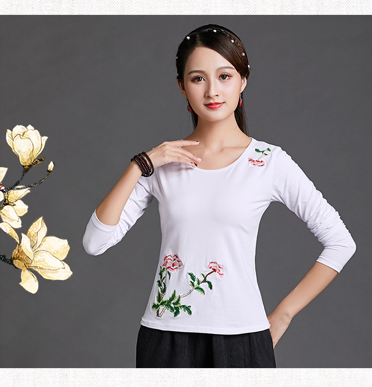 Áo gió thêu quốc gia nữ tay dài 2018 mùa thu mới kiểu Trung Quốc nữ trang trí body áo thêu cỡ lớn áo khoác thun nữ