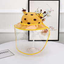 Baby hat Spring and Autumn thin protective hat Baby fisherman hat Sunscreen sand mask detachable