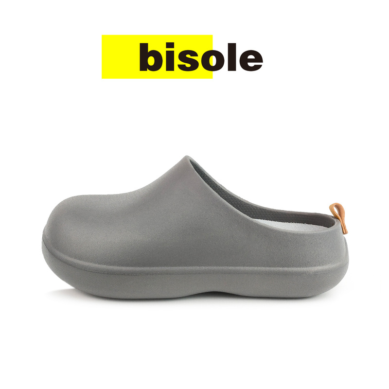 Bisole Japanese Chef Shoes Couple Waterproof Non-Slip Thick-Soled Closed-Toe Half Slippers Lazy Doctor Operating Room Slippers