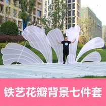 New wedding props wrought iron petals background wedding stage decoration background screen mall beauty props ornaments