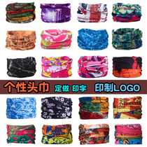 100 Variable Magic Turban Custom Logo Outdoor Sport Sunscreen Seamless Surround Neck Custom Made to print word riding mask
