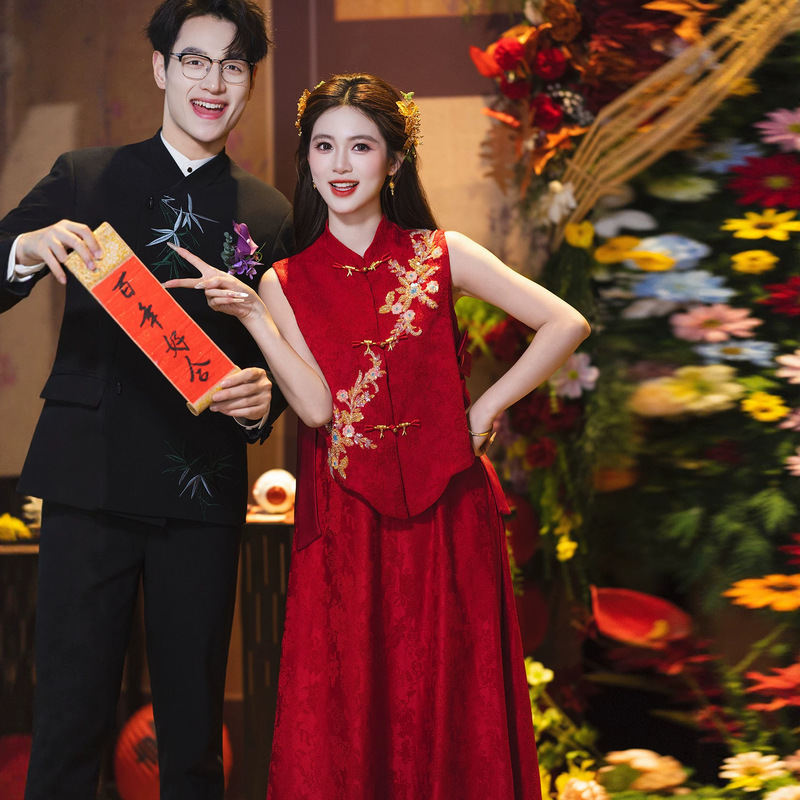Plus Size Fat mm (200-240 Lbs) New Cheongsam Toast Dress Morning Gown Set Bride New Chinese Style Engagement Maternity Dress Plus Size Fat mm (200-240 Lbs) New Cheongsam Toast Dress Morning Gown Set Bride New Chinese Style Engagement Maternity Dress