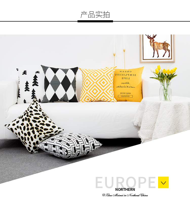 Phong cách đơn giản hình học phòng khách sofa gối nhung ngắn mô hình con báo gối hai mặt in dày đệm mô hình trang trí phòng - Trở lại đệm / Bolsters gối tựa lưng sofa cao cấp