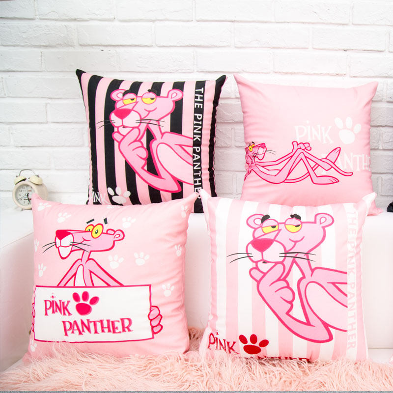 Net red pillow pink leopard pillow ins cushion office sofa bedside car back pink pillowcase