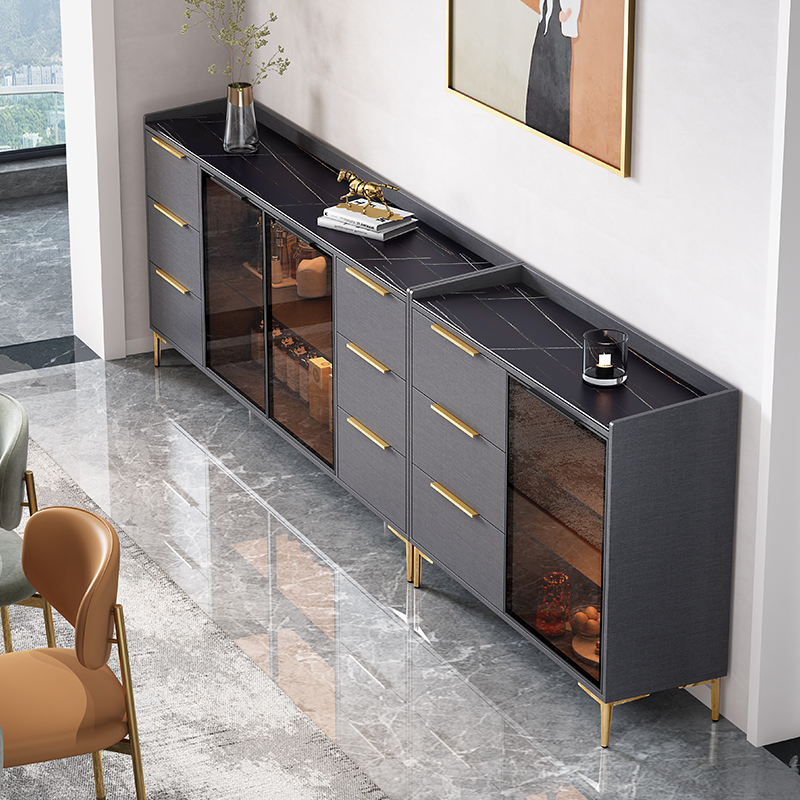 Rock Plate Dining Cabinet Modern Minima Light Lavish Tea Water Cabinet Dining Room Cabinet Living-room Home Kitchen Set Items Storage Cabinet Bowls Tray Cabinet