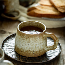 Japanese Vintage Handmade Coffee Cup Home Nordic Coarse Pottery Mug Simple Ceramic Cup Large Capacity Couple Cup