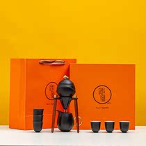 Lubao semi-automatic tea set set lazy people bring their own filter Japanese kung fu tea set set home company gift box