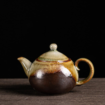 Antique wood-fired teapot Japanese handmade coarse pottery single pot filter ceramic kung fu tea set household teapot large capacity