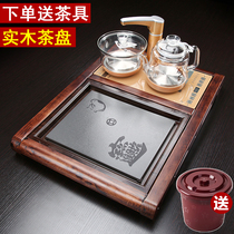 Solid wood tea tray Kung Fu tea table tea set Household simple small tea sea automatic one-piece office meeting guest