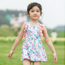 2022 Korean version of Broken Flowers New Children Swimsuit Girl Conjoined Baby Princess Swimsuit Dress Swimsuit