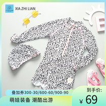 ins Red Childrens Swimsuit Girls Bao WEN Connected Surface Surfing Clothes