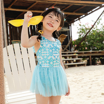 2022 new childrens bathing suit in childrens one-piece dress swimsuit cute girl princess mermaid swimsuit
