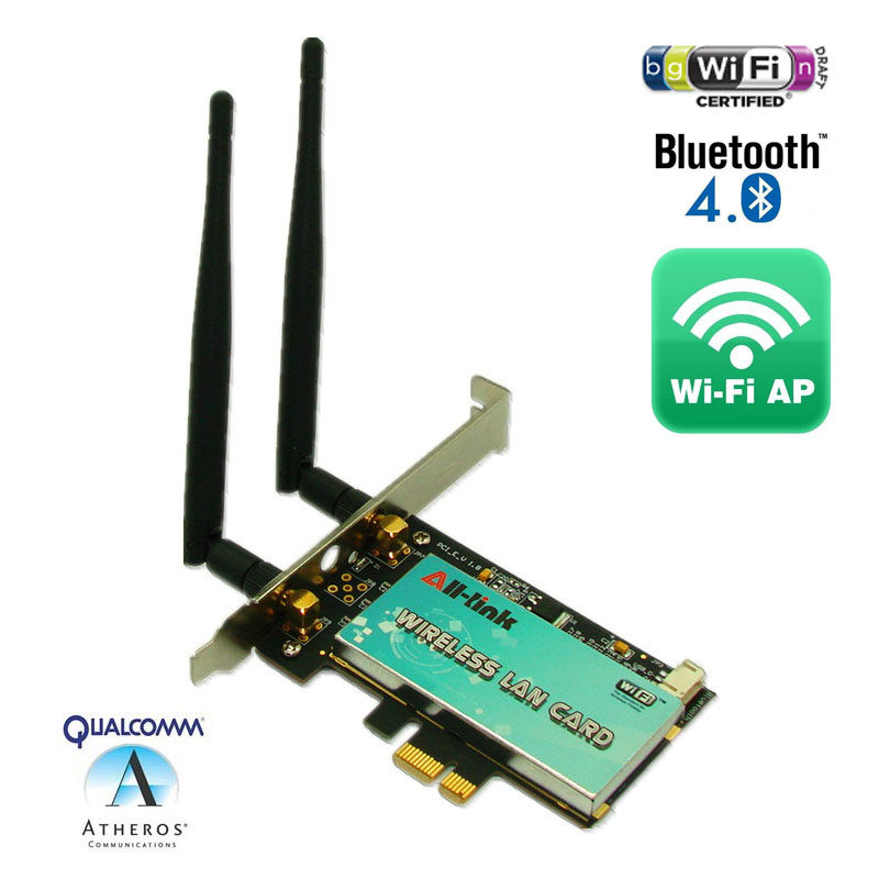 Qualcomm Atheros 11N Wireless 4 0 Bluetooth two-in-one PCI-e 1X desktop computer built-in card-Taobao