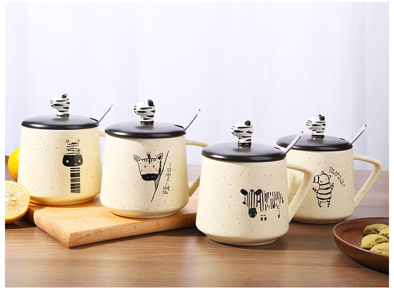 悠家良品 带盖勺马克杯 陶瓷杯 400ml 图11