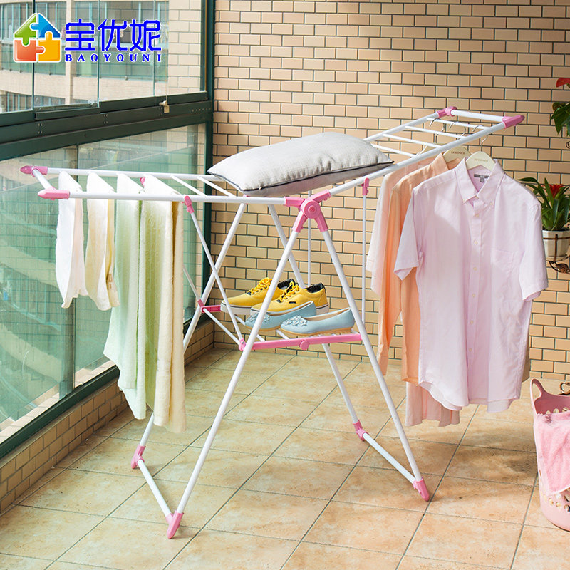 Clothes rack Balcony floor folding indoor outdoor drying quilt artifact cold clothes multifunctional household drying rack