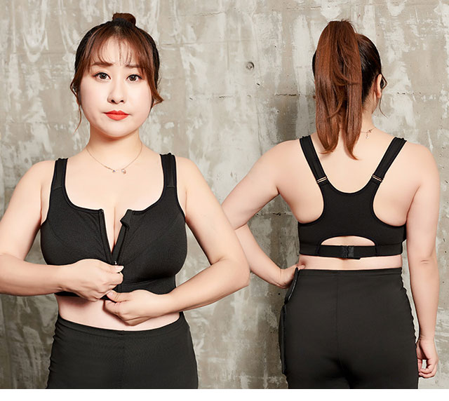 Kích thước lớn đồ lót thể thao nữ chống sốc ngực lớn mm béo chị em chạy áo ngực thể dục áo ngực nhỏ 200 kg - Đồ lót thể thao áo tank top gym nữ