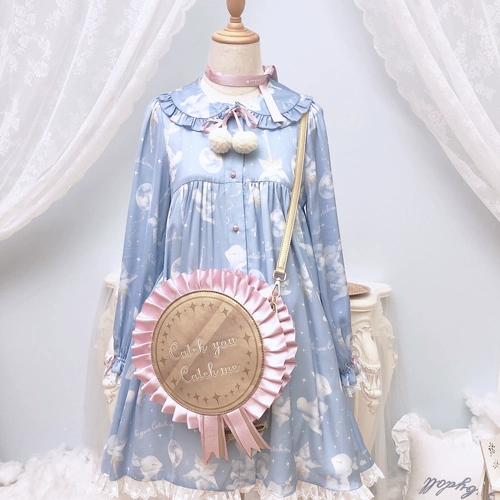 Catch you Catch me Оригинальный лонгслив, платье, стиль Лолита, А-силуэт, Lolita OP