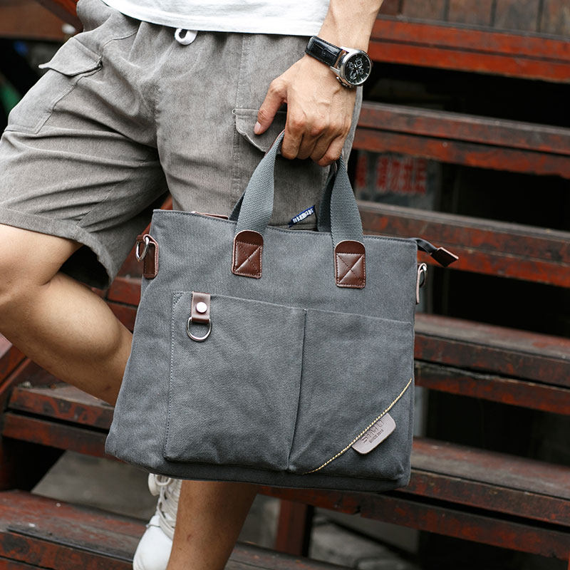 Handbag Men's Sails Buns Bag Briefcase Men's Leisure Business Large Capacity Men's Bag Packs Single Shoulder Sloped Satchel Cross-Pack Tide