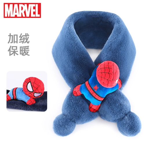 Дисней, детский зимний бархатный удерживающий тепло шарф для мальчиков, мультяшный шарф-платок