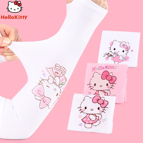 Hello kitty, детские нарукавники, комплект, защитный рукав, ультратонкий шелковый крем для рук для принцессы, защита от солнца