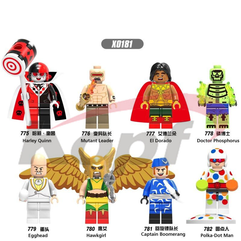 Hinmacro Building Blocks DC Superhero Series X0181 Clown Female Eagle Female Egg Head Round Point Man Assembled Guy Toy