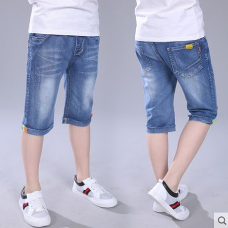 Boys mỏng giữa quần năm điểm quần mùa hè quần bảy điểm của trẻ em quần jeans quần short quần bảy điểm.