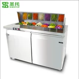 Коммерческая салатная платформа свежая нержавеющая сталь Cold Cabine