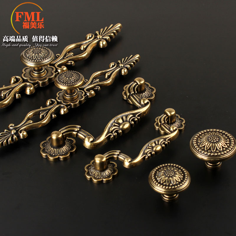 Fu Mei Leqing's ancient bronze overall closet cabinet door wardrobe imitation ancient handle European style Chinese modern handle door handle door handle furniture