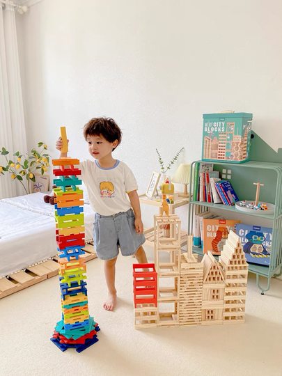Aji Construction Midkaple Kapla Educational Creative Versatile Wooden Building Blocks for Children Aged 3 and Above
