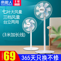 Electric fan Floor fan Five-leaf electric fan Standing fan Strong wind Household desk vertical electric Feifeng fan seat sitting fan