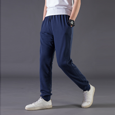 Pocket zippered sweatpants nam lỏng thẳng thẳng dòng quần kích thước lớn quần dài quần mùa xuân bình thường của nam giới