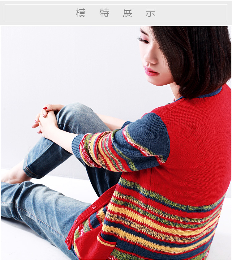 Văn chương giản dị cỡ lớn nữ màu sắc phù hợp với áo len cotton len áo len 2018 thu phong cách mới áo khoác len nữ ngắn