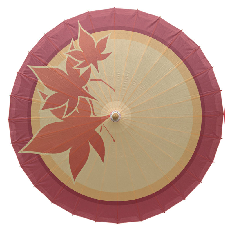 Grandson's departure from the new cohomed retro props Umbrella Maple Leaf Love song COS Handmade by hand Custom Classical Sunny Canopy oil paper umbrella