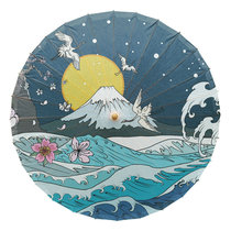 Non-Relic Ancient Wind Tung Oil Paper Umbrella Rain Protection Sun Protection Manual Long Handle Umbrella Hanfu Photography Stage COS Props