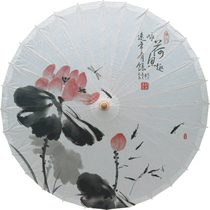 Luzhou Non-Suicide Craft Oil Paper Umbrella Rain-Proof Hanfu Retro China Air Duct Umbrella Decoration Landscape Lotus Umbrella