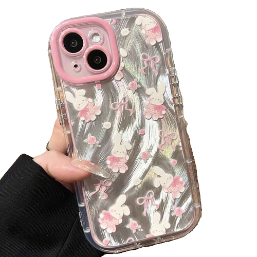 Apple, кремовый совместимый кролик, iPhone 15, iPhone15 Pro, чехол для телефона, милый креативный iPhone12 Pro, мобильный телефон, защитный чехол, 14, 14promax, новая коллекция, iphone, изысканный стиль, защита при падении