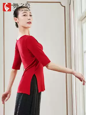 Dance love dance clothing female classical dance practice clothing adult autumn and winter long sleeve Chinese dance teacher shape clothing shirt