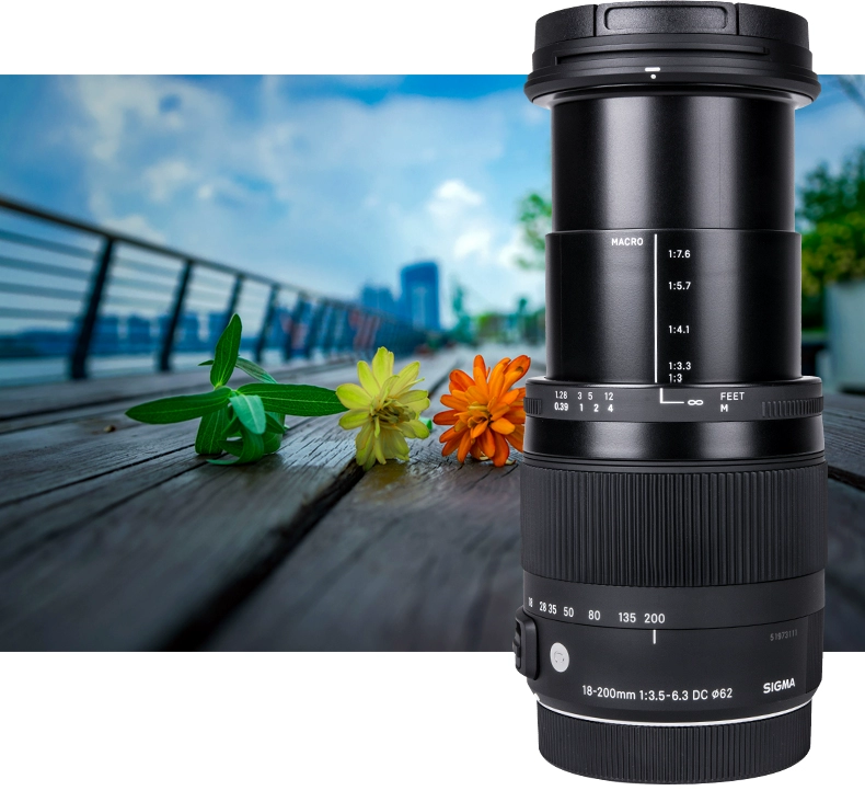 sigma / Sigma 18-200mm F3.5-6.3 góc rộng ống kính tele vĩ mô OS ổn định hình ảnh SLR - Máy ảnh SLR len góc rộng canon