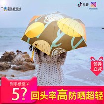 Russian original design RILIMO ultra-light and convenient vinyl automatic folding umbrella five-fold flat umbrella pocket slap umbrella