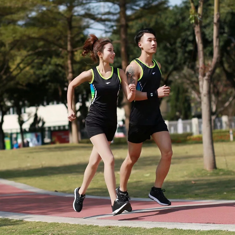 New summer track suit suit men's and women's training sprint sports vest shorts Marathon running quick-drying team uniform