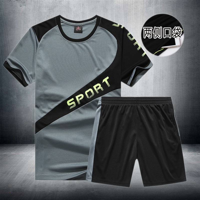 Summer football suit suit men's short sleeve team training match Jersey Football sportswear custom printing number