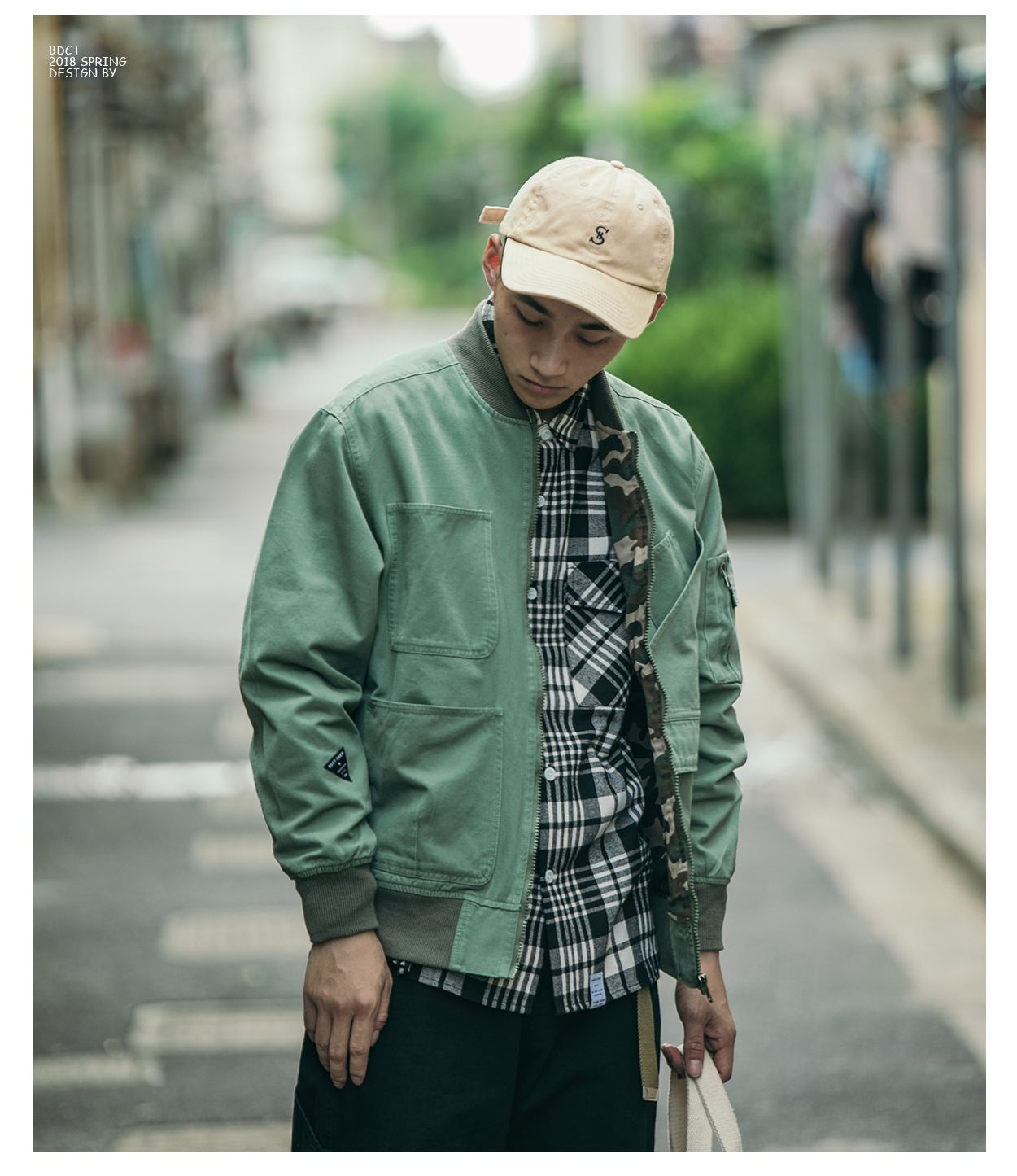 BDCT tự chế 2018 mùa thu thủy triều mới thương hiệu dụng cụ áo khoác nam Mỹ retro áo khoác bomber giải trí áo khoác blazer