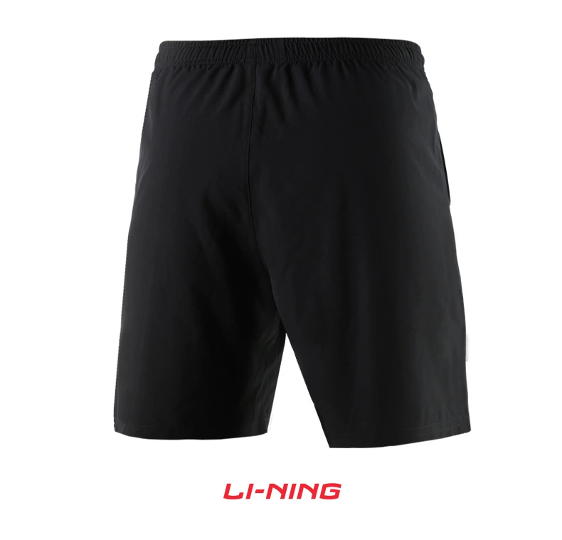 Li Ning nhanh chóng làm khô thoáng khí giải trí thể dục thể thao chạy nhanh khô nhanh bãi biển giản dị dây kéo quần short ren - Quần thể thao