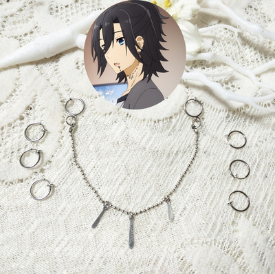 taobao agent 【Hori Yaomura】Miyamura Yicheng COS ear clip/earrings/earrings/lip nail anime props